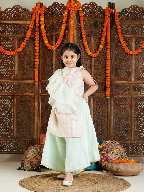 Vastramay Girls Multicolor kurta and Palazzo Pant Dupatta Set